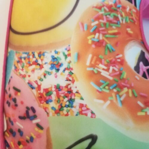 IScream for Justice Letter E Happy Pillow Donuts Sprinkles Throw Pillow Hot Pink - Fresh Stock Dated December 2025