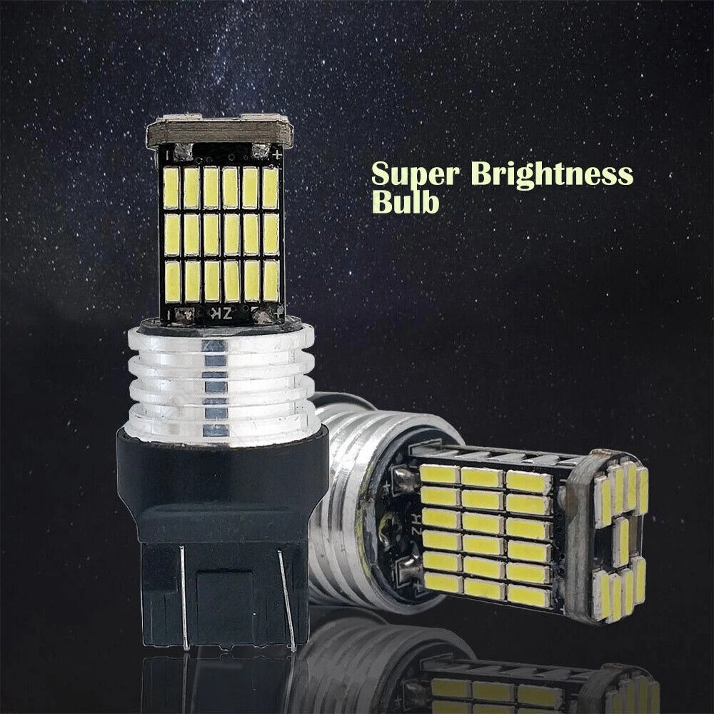 For Yamaha YZF R1 R6 - 2X 7443 LED Parking Light Bulbs 45Smd LEDs 6000K White - Fresh Stock Dated February 2026