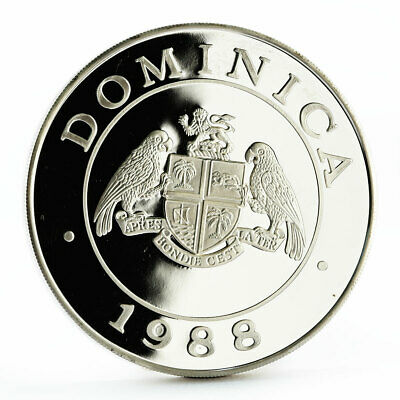 Dominican Republic 100 dollars Local Fauna series Parrots proof silver coin 1988 - Fresh Stock Dated February 2026