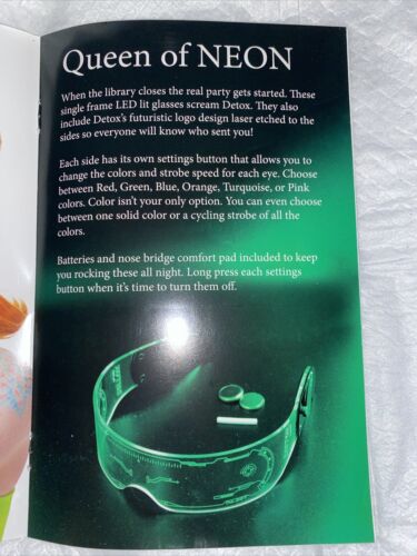 Drag Society ~ DETOX Neon LED Lit Glasses/Lenses ~ Dif Colors, Strobe, Party - Fresh Stock Dated February 2026