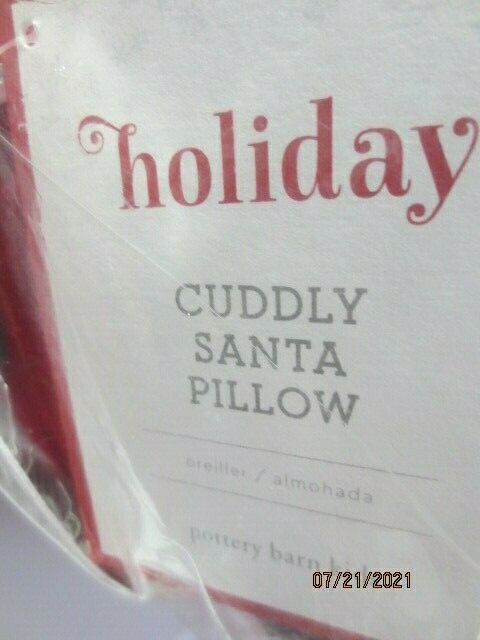 NEW Pottery Barn Kids Holiday Cuddly Santa Plush Decorative Pillow, Christmas NU - Fresh Stock Dated December 2025