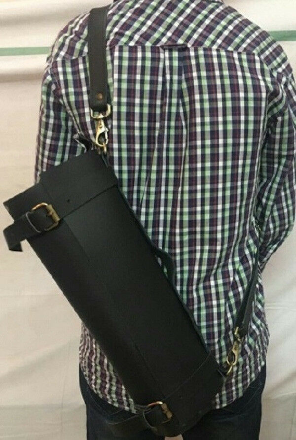 BLACK Chefs Knife Roll Bag,8 Pockets Pure Leather, Knife Carry Case Wallet - Fresh Stock Dated December 2025