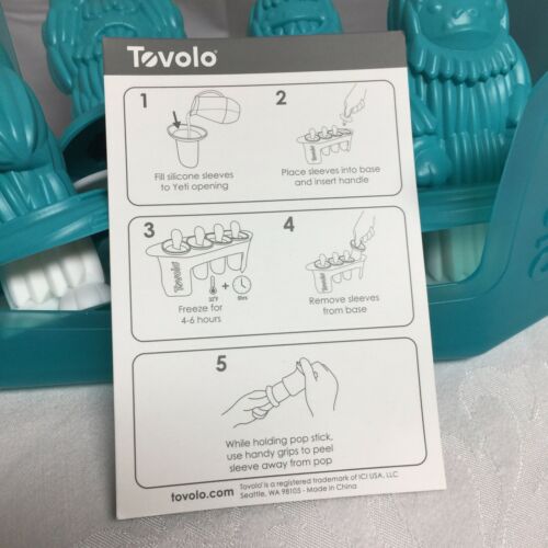 New In Box Tovolo Yeti Pop Molds Set Of 4 Silicone Sleeves & 4 Pop Handles. - Fresh Stock Dated February 2026