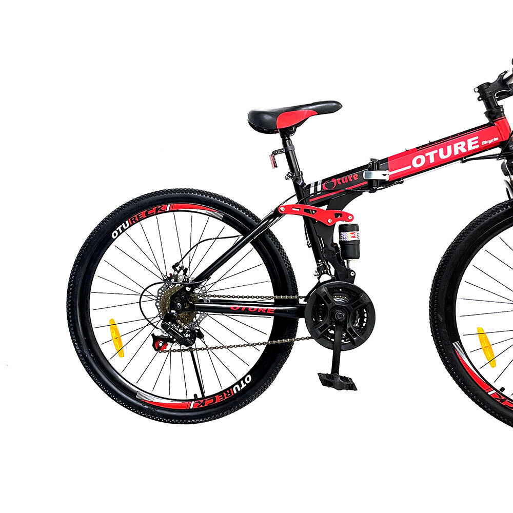 Mountain Bike 26'' Spoke Wheels Dual Suspension Folding 21 Speed MTB Bicycle - Fresh Stock Dated February 2026