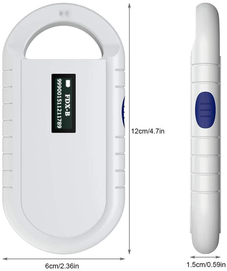 RFID Reader Portable Handheld Universal Animal Chip Pet ID Default - Fresh Stock Dated February 2026