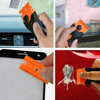 100pcs Plastic Razor Blades +2pc Razor Scraper Double Edged Sticker Removal Tool - Fresh Stock Dated December 2025