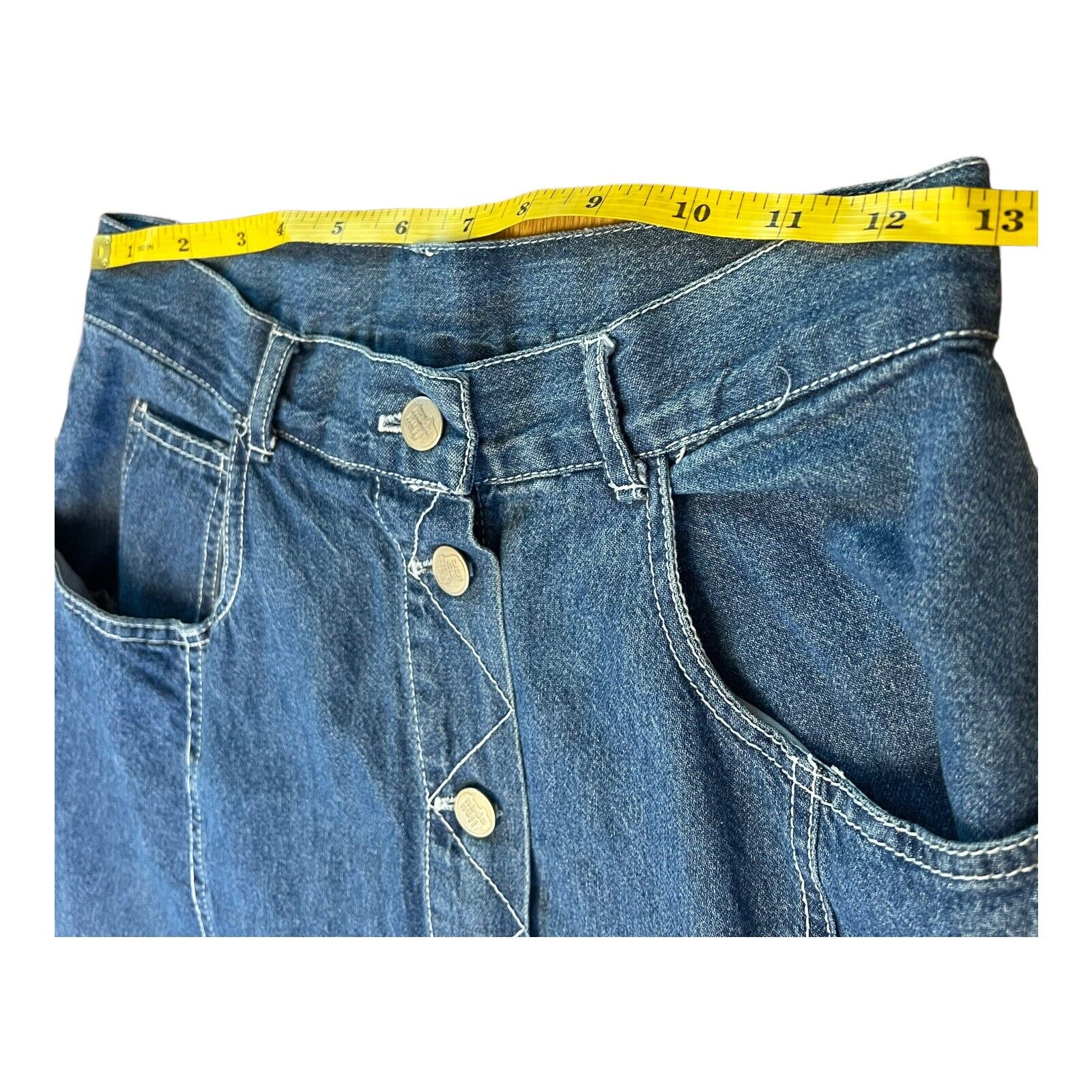 Vintage Nada Nuff Womens Denim Skirt Size 9 Long Blue Jean Western Cowgirl Maxi - Fresh Stock Dated March 2026