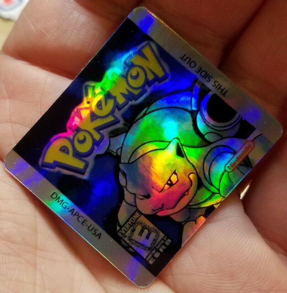 ☆ SUMMER SALE ☆1 NINTENDO GAME BOY COLOR POKEMON BLUE HOLO CART LABEL STICKER - Fresh Stock Dated December 2025