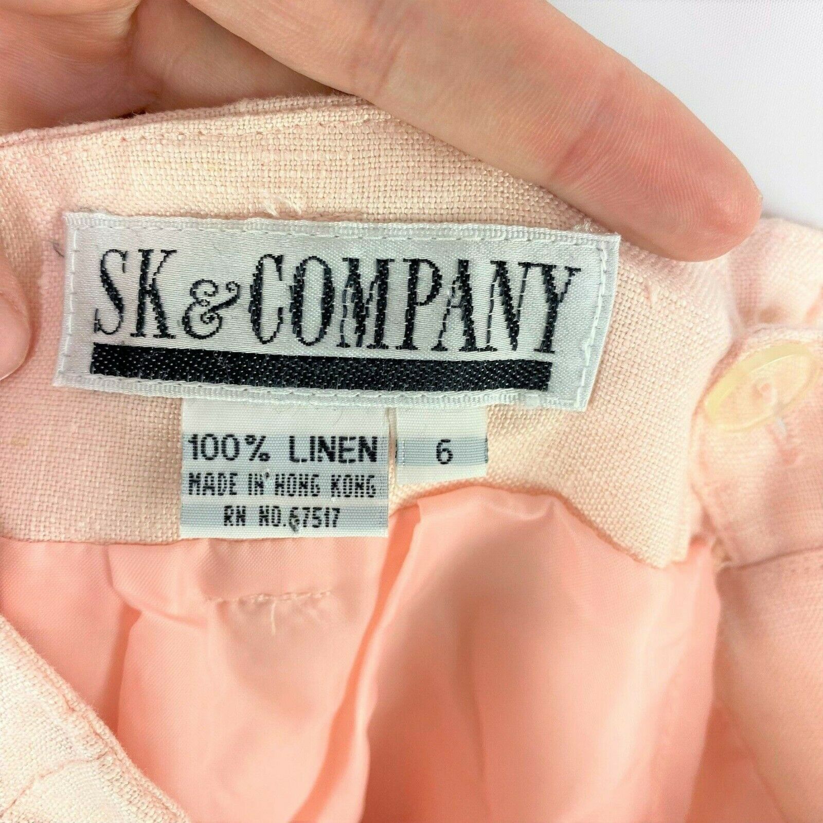 Vintage High Waisted Pink Linen Pencil Skirt, Size 6 - Fresh Stock Dated December 2025