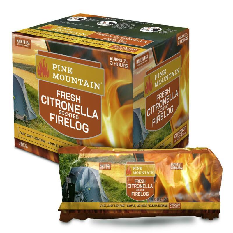 Pine Mountain Citronella Scented Firelog 4 Pack Case - Fresh Stock Dated December 2025