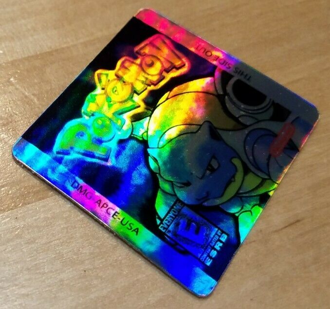 ☆ SUMMER SALE ☆1 NINTENDO GAME BOY COLOR POKEMON BLUE HOLO CART LABEL STICKER - Fresh Stock Dated December 2025