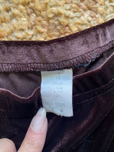 Vtg 80s Brown Bronze Velvet High Waisted Mini Skirt - Fresh Stock Dated February 2026