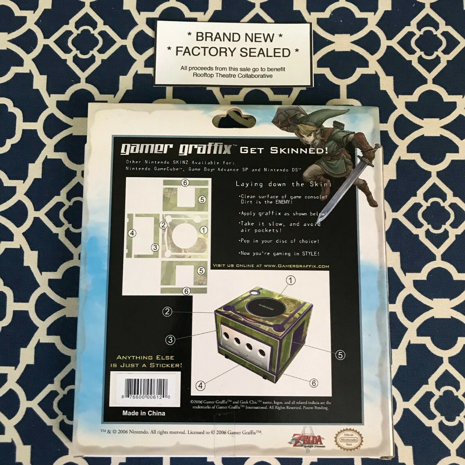 ZELDA Twilight Princess Link Gamer Graffix Skin for Nintendo GAME CUBE - Fresh Stock Dated December 2025