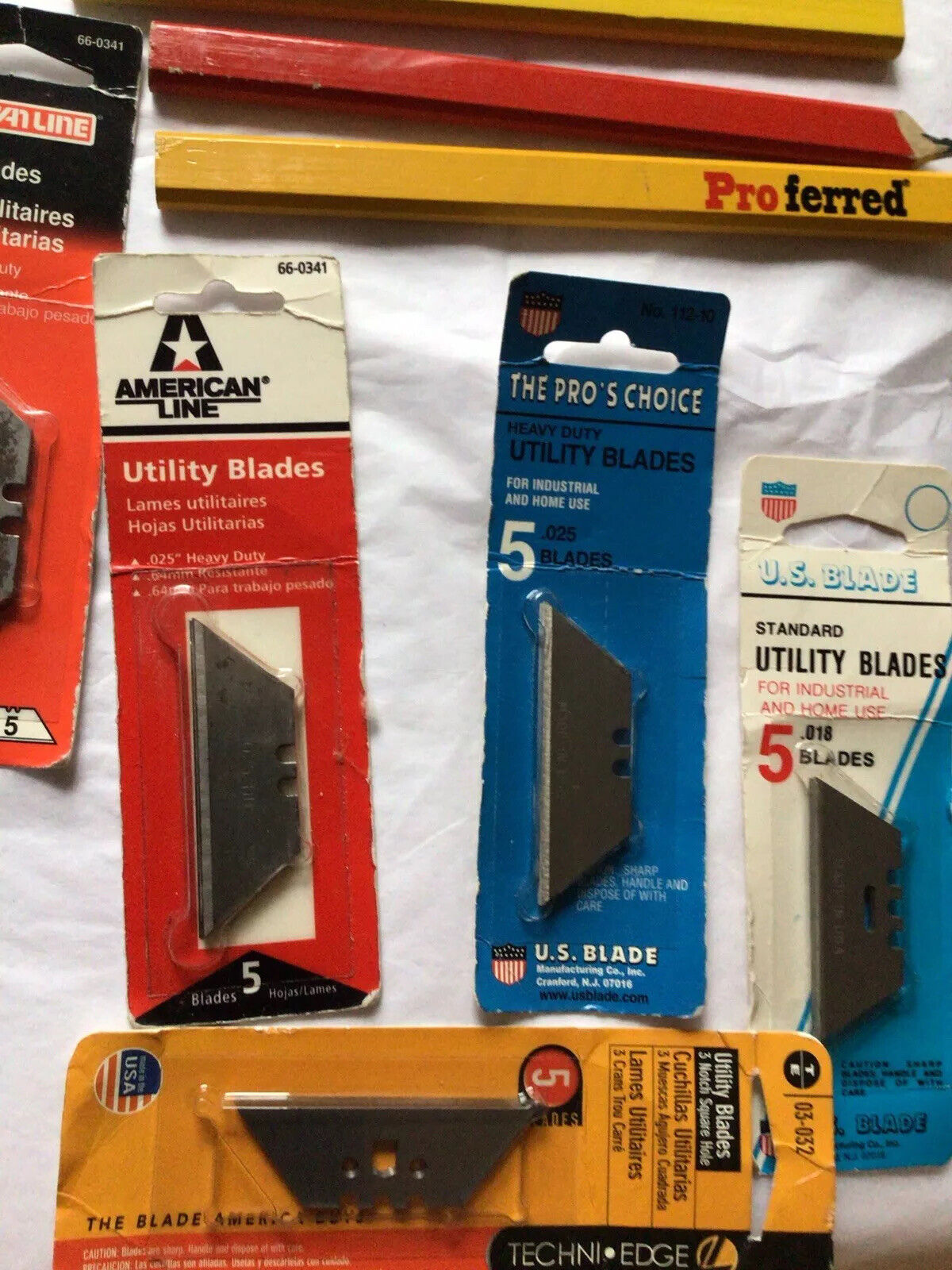 Lot Of Stainless Steel Drywall Taping Finishing Knife + Utility Blades & Pencils - Fresh Stock Dated February 2026