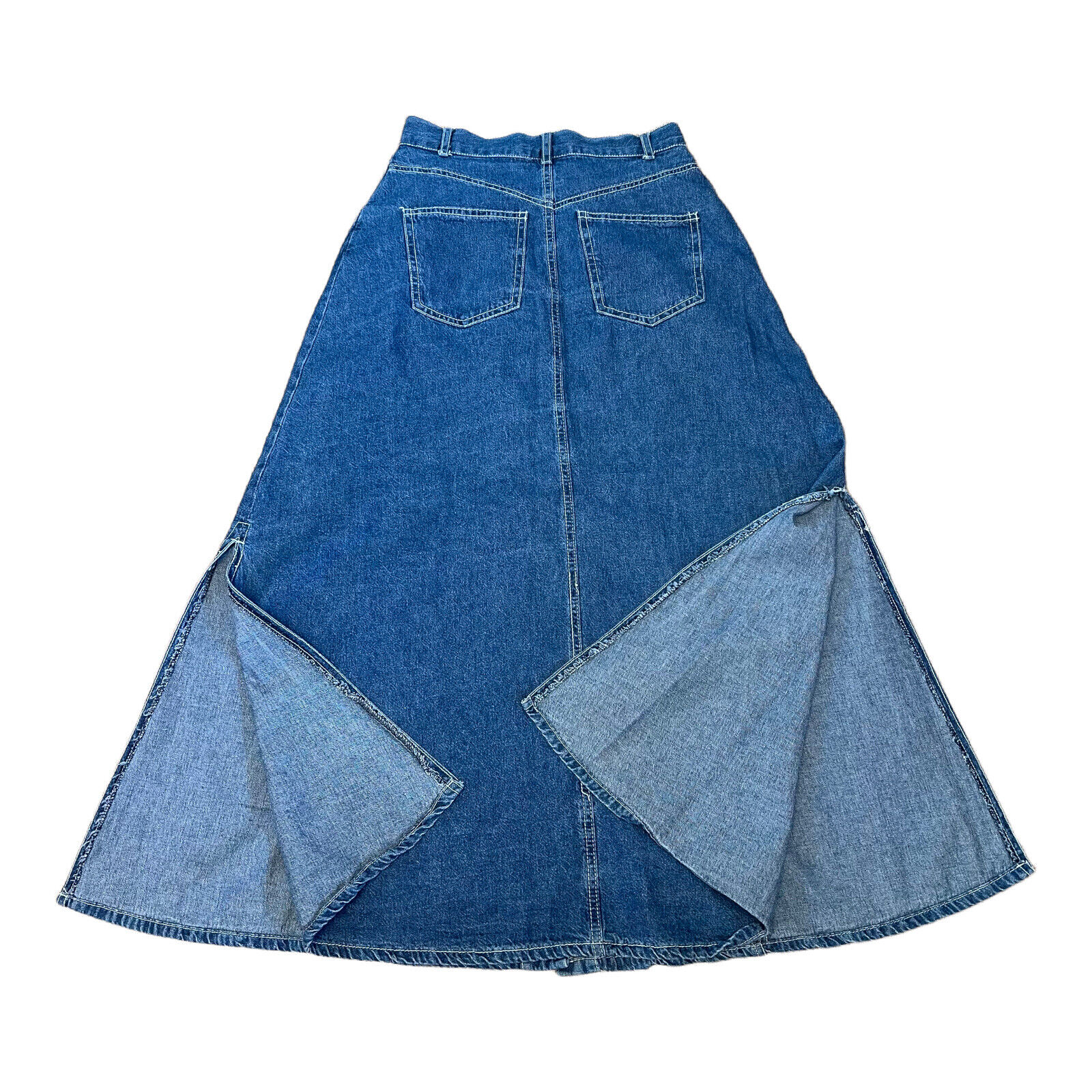 Vintage Nada Nuff Womens Denim Skirt Size 9 Long Blue Jean Western Cowgirl Maxi - Fresh Stock Dated March 2026