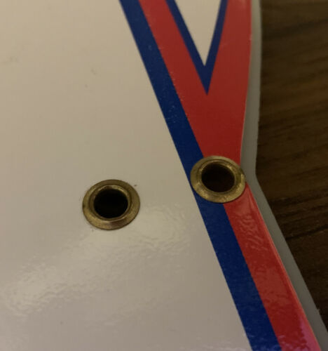 NOS Rare JMC Racing OLD SCHOOL BMX NUMBER PLATE - WHITE /RED /BLUE TRIM - Fresh Stock Dated December 2025