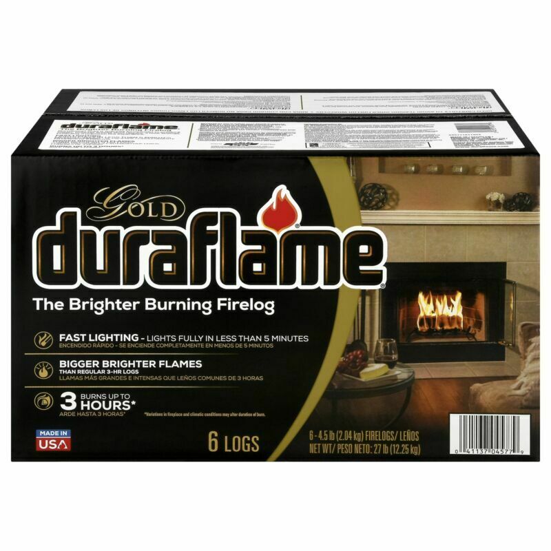 Duraflame Gold Ultra Premium 4.5lb Firelogs, 6-Pack Case, 3 Hour Burn - Fresh Stock Dated December 2025