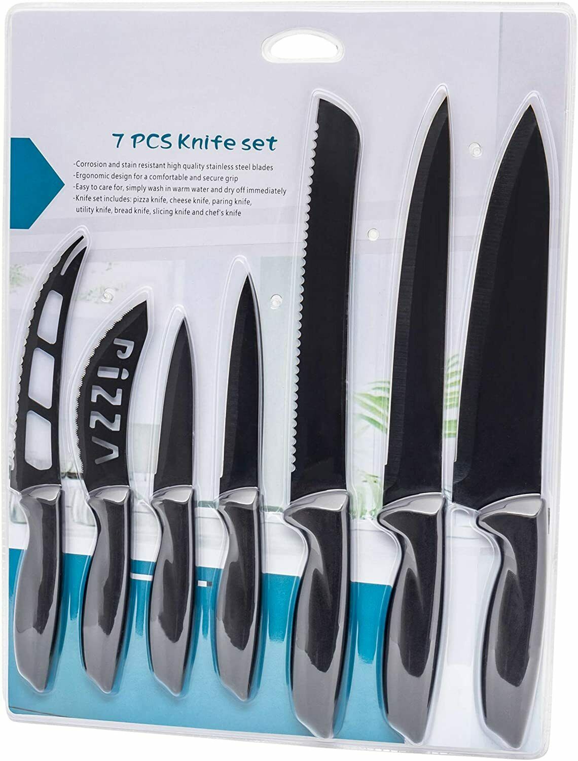 Knife Set Stainless Steel 7Pieces Professional Cutlery Pizza Kitchen Chef Knives - Fresh Stock Dated December 2025
