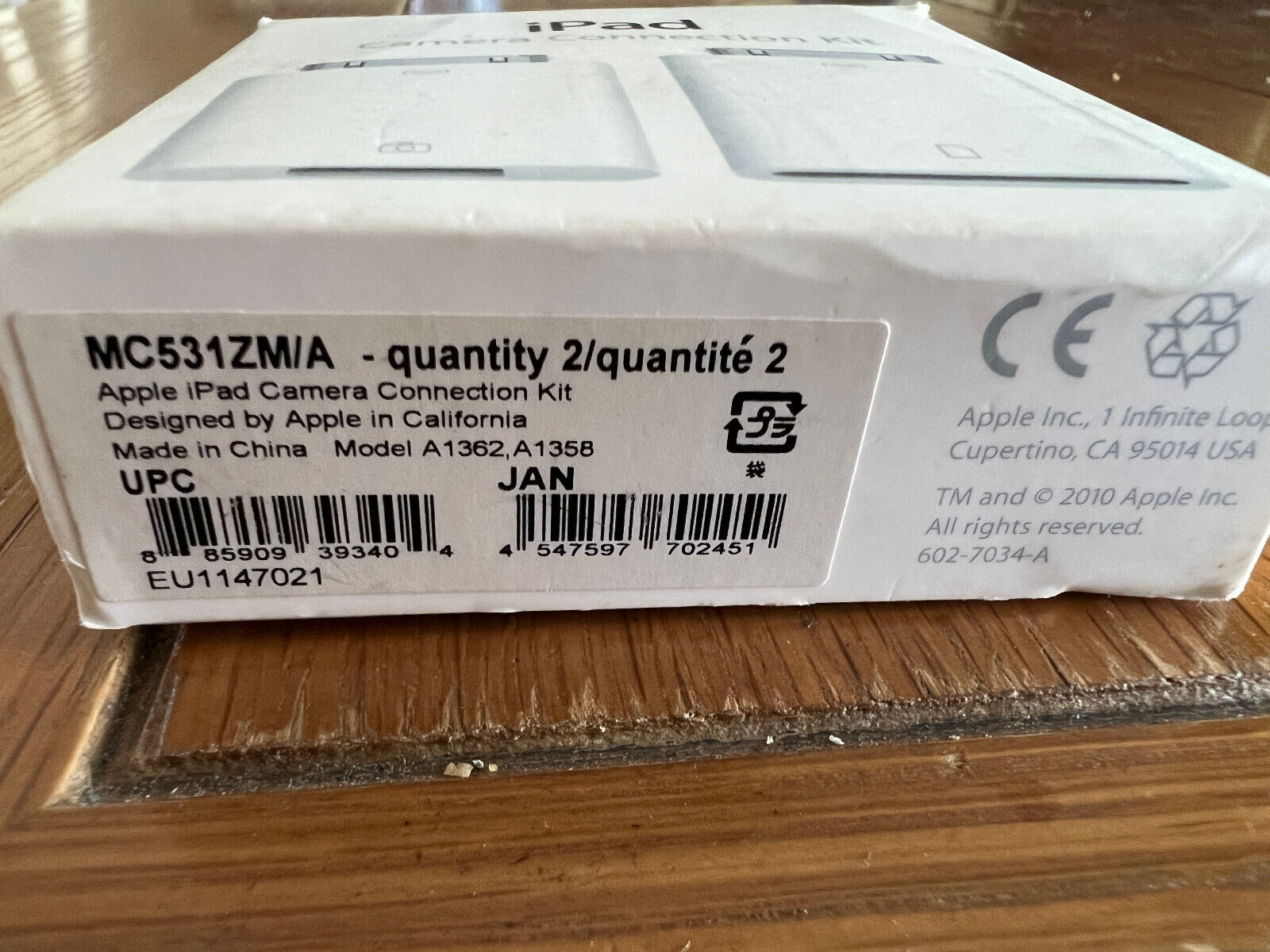 Genuine Apple iPad Camera Connection Kit MC531ZM/A A1362 & A1358 - Fresh Stock Dated February 2026