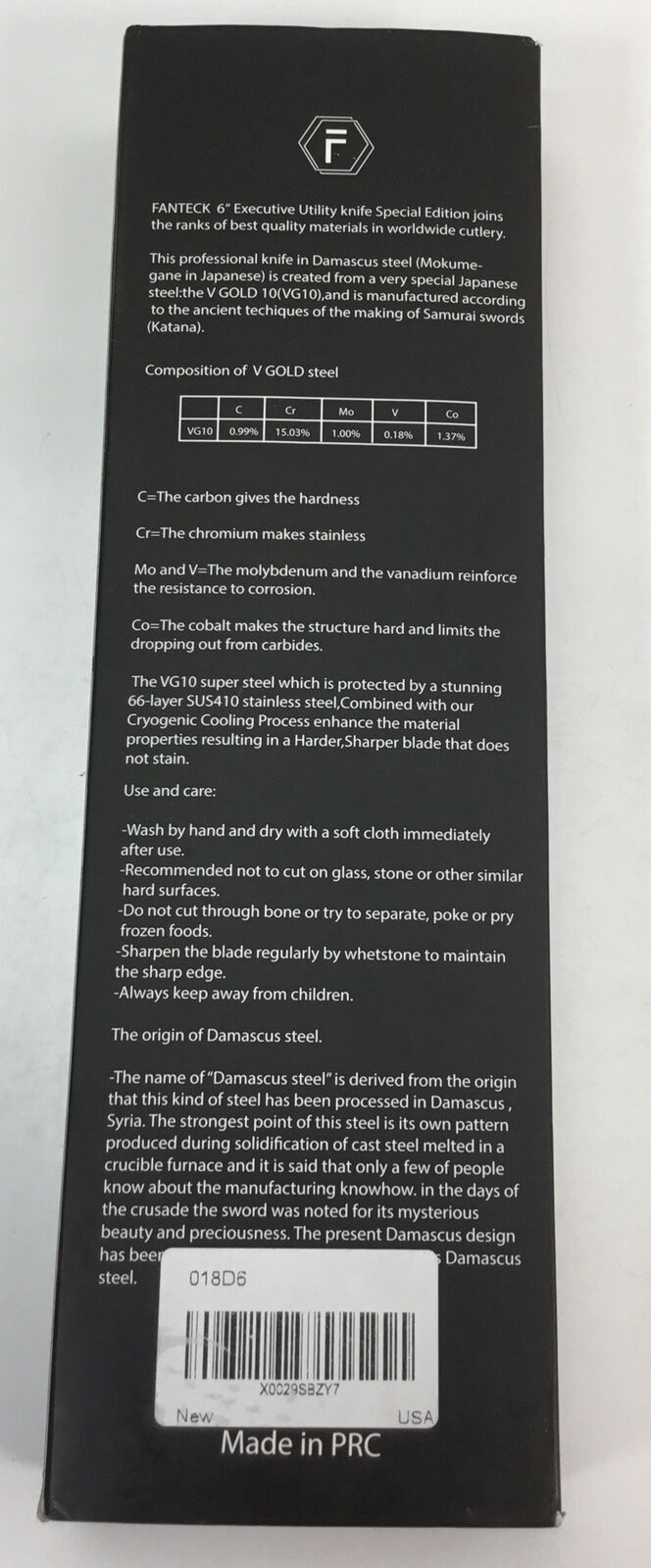 Fanteck, Executive Utility Knife, 6