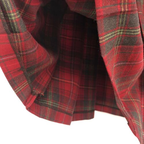 Vintage Pendleton 100% Virgin Wool Red Gray Plaid Pleated Skirt Size 8 Petite - Fresh Stock Dated February 2026