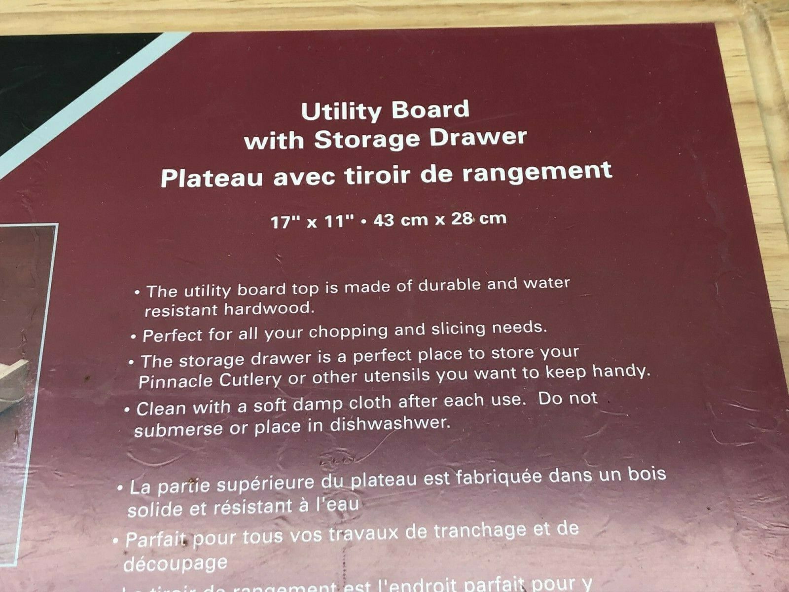 Pinnacle Cutlery Utility Cutting Board & Storage Box - NOS (No Knives) - Fresh Stock Dated January 2026