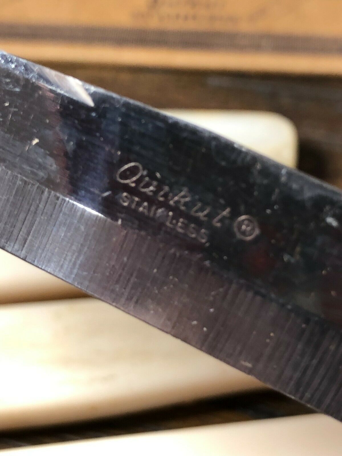 5 Vintage QUIKUT Stainless USA Steak Knives Ivory Colored Handle + 2 Others - Fresh Stock Dated January 2026