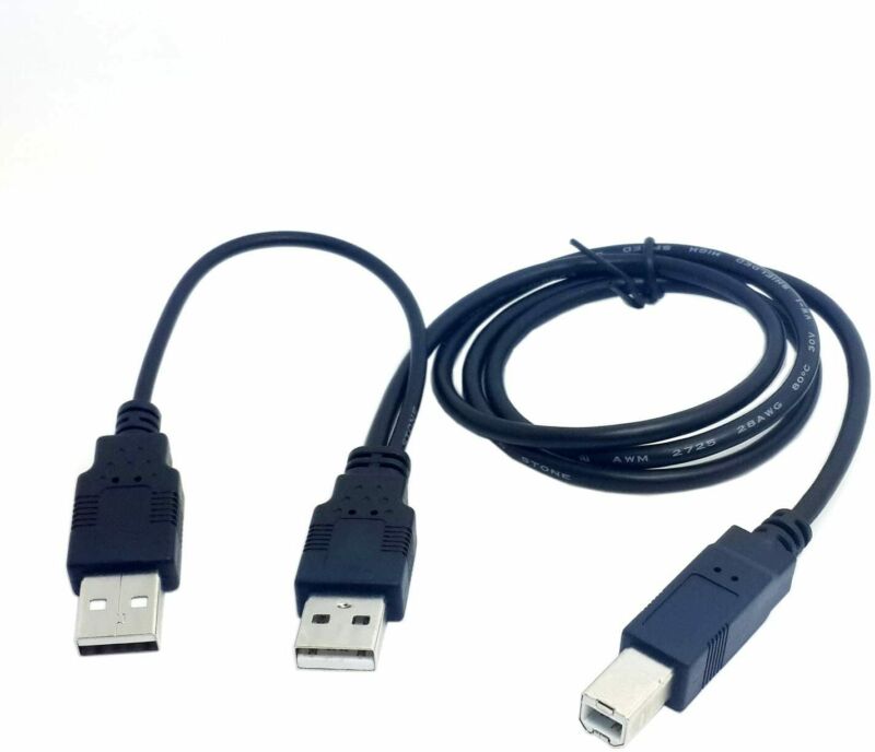Dual USB 2.0 Male to Standard B Y Cable 80cm for Printer & Scanner &... - Fresh Stock Dated February 2026