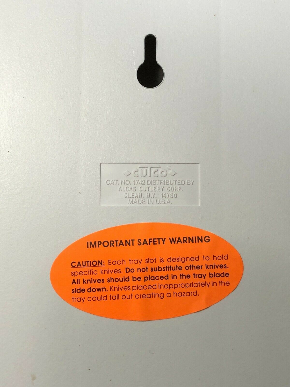 White CUTCO Knives Rack Kitchen Storage 5 Knife Plastic Holder Wall or Drawer - Fresh Stock Dated January 2026