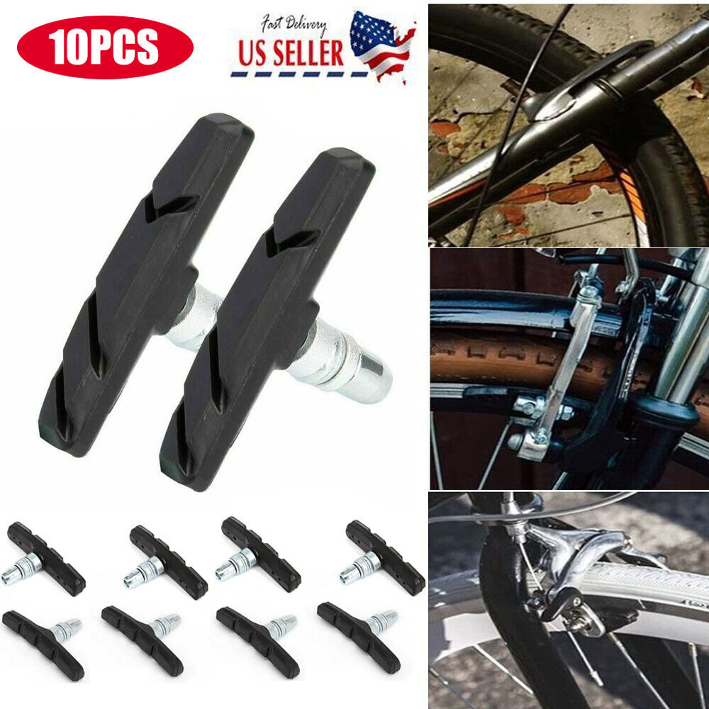 5 Pairs Bicycle Brake Pads Shoes 70mm Non-Slip Mountain Road Bike V Brake Blocks - Fresh Stock Dated February 2026