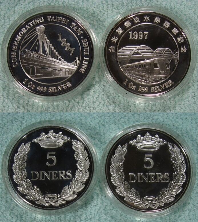 1997 TAIWAN Railway TAIPEI  DINERS PROOF(pp) 2 Coins SET with COA - Fresh Stock Dated February 2026
