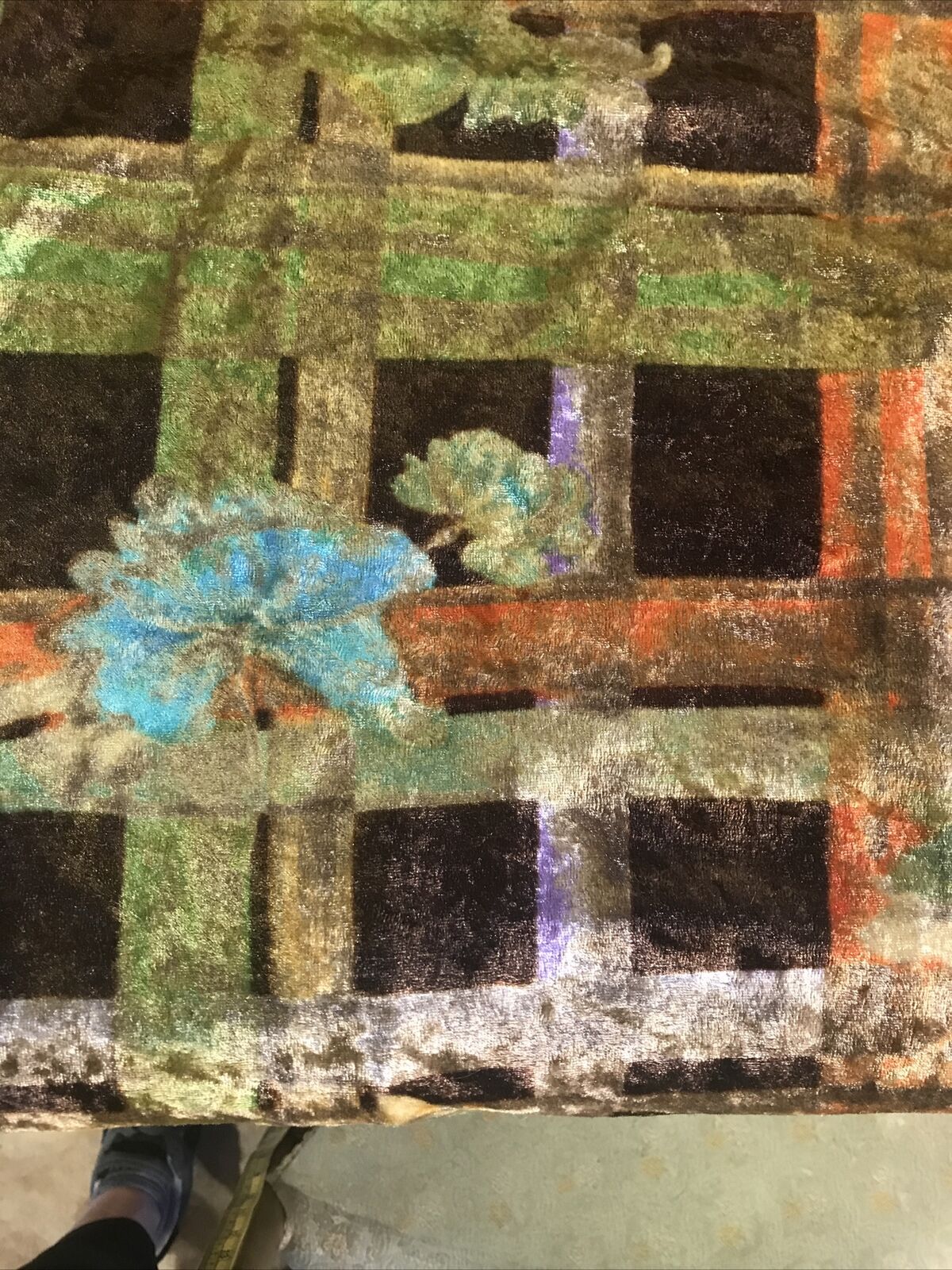 Vintage Womens Maxi Skirt Velour 60s 70s European Hippy Boho Graphic Print XS S - Fresh Stock Dated February 2026