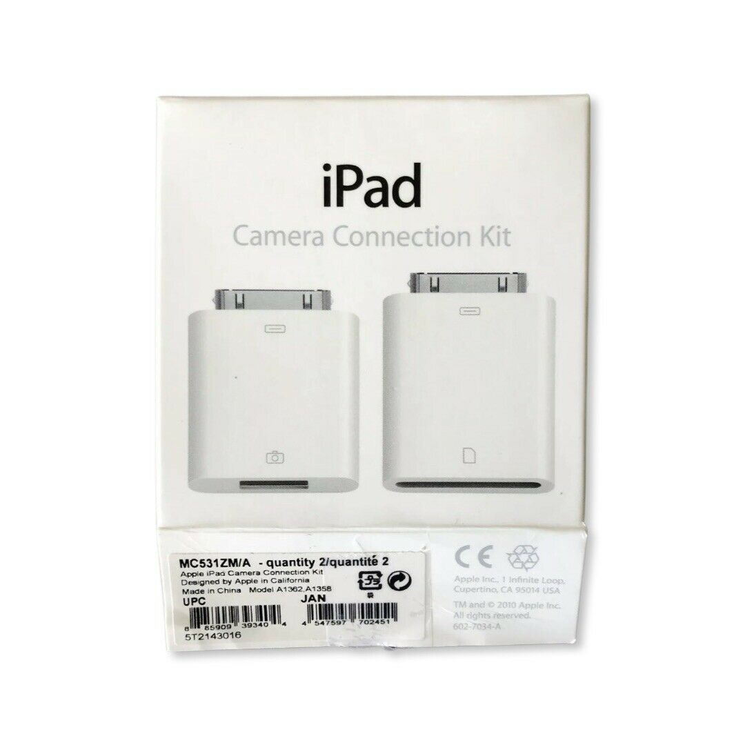 Genuine Apple iPad Camera Connection Kit MC531ZM/A (A1362 & A1358) - Fresh Stock Dated February 2026
