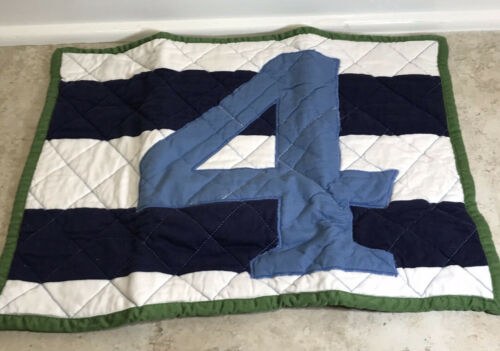 Pottery Barn Kids  NOAH  SMALL ACCENT/ CRIB QUILTED PILLOW SHAM NIP BLUE/WHITE - Fresh Stock Dated December 2025