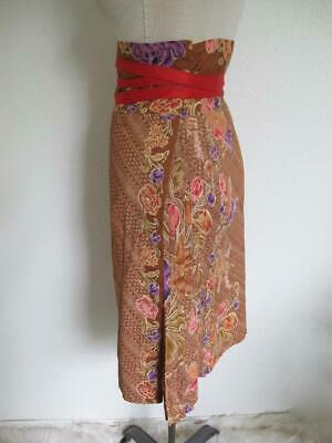 Vintage 70s Kenzo Jap Wrap Skirt S 38 France Pleated Cotton Kimono Print Floral - Fresh Stock Dated February 2026