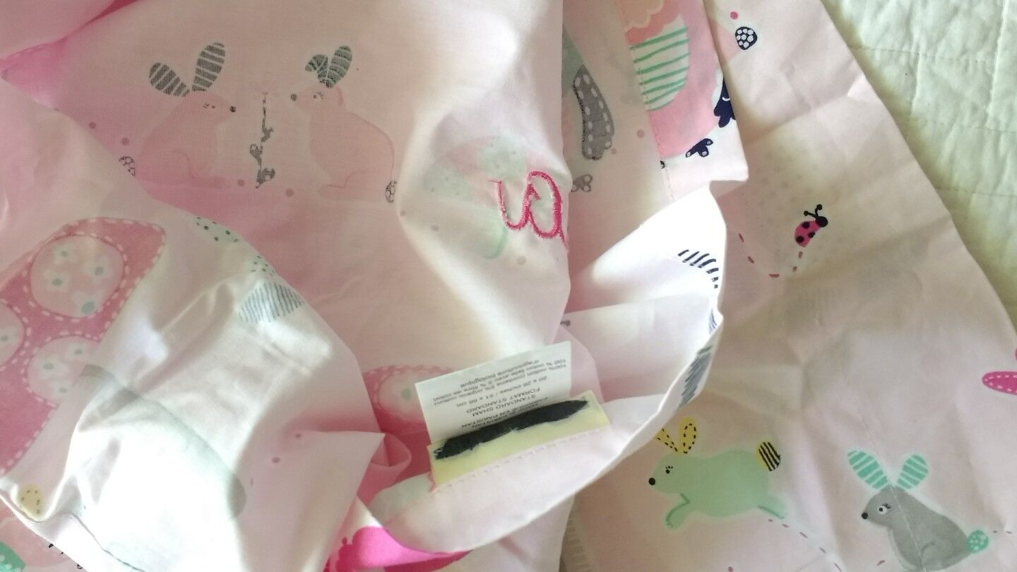 New! Pottery Barn Girls Kids pink mushroom owl Pillow Sham monogram VICTORIA - Fresh Stock Dated February 2026