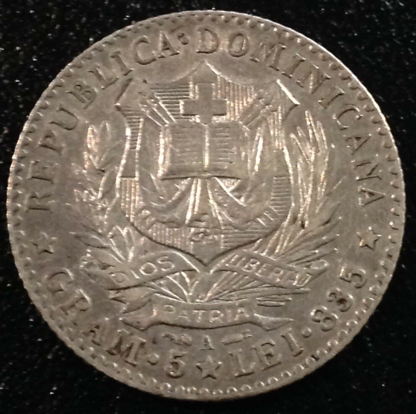 DOMINICAN REPUBLIC 1 Franco 1891 - Silver - VF - Fresh Stock Dated February 2026