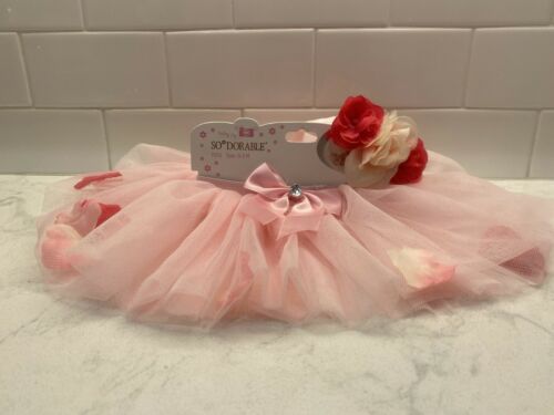 NEW So Dorable Girls Infant Baby Tutu Flower Petal Photo Prop Headband 0-3 mnths - Fresh Stock Dated December 2025
