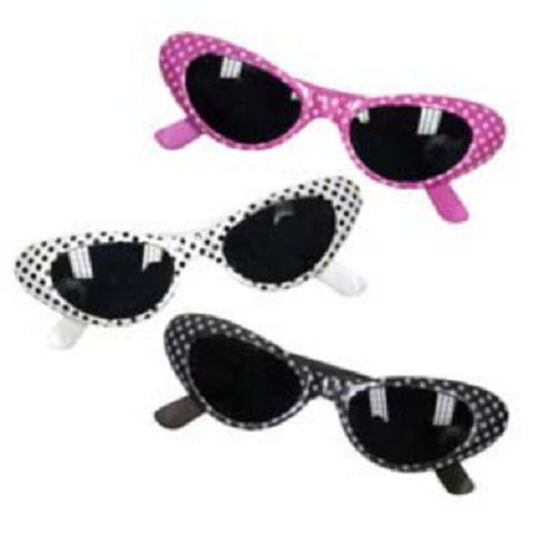 50s style cateye cat eye sunglasses retro vintage style pink red white black dot - Fresh Stock Dated February 2026