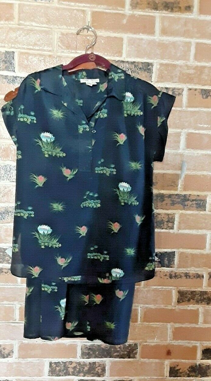 Vintage Marc D'Alcy Black Print Blouse and Skirt - Size 9/10 - Fresh Stock Dated February 2026