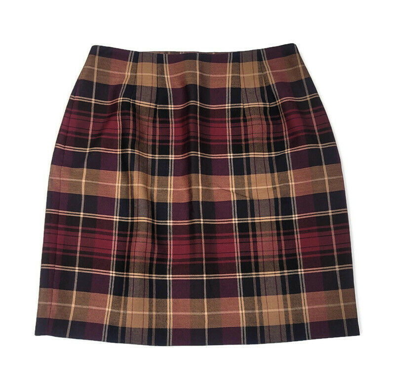 Vintage Charter Club Wrap Skirt 100% Pure Worsted Wool Multicolor Plaid Size 14 - Fresh Stock Dated March 2026