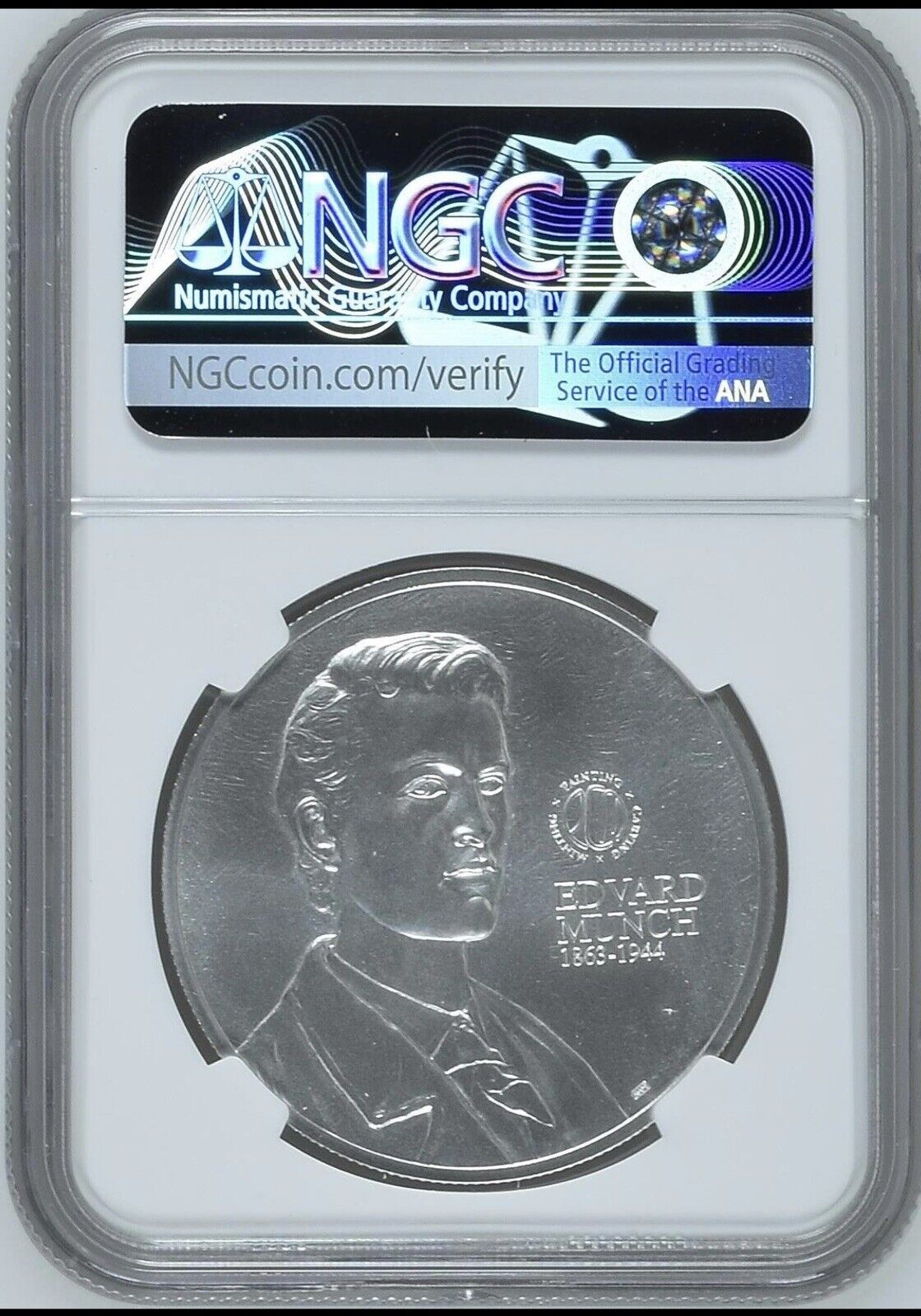 NGC PF70 FR 2022 THE SCREAM Edvard Munch 1oz Silver Medal COA - Fresh Stock Dated February 2026
