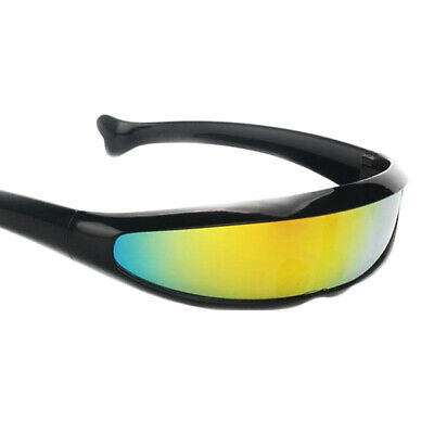 Futuristic Narrow Cyclops Color Mirrored  Lens Visor Eyewear Sunglasses - Fresh Stock Dated February 2026