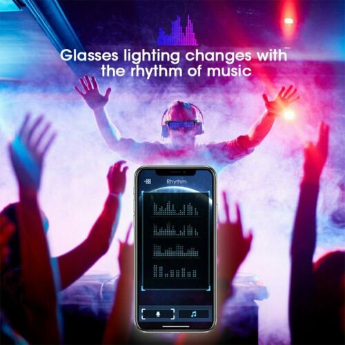 Party Magic Flash LED Glasses App Control Bluetooth Luminous DJ SunGlasses DIY - Fresh Stock Dated February 2026