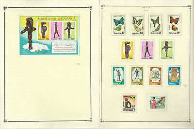 Jamaica Stamp Collection on 22 Scott Pages, 1963-1978, JFZ - Fresh Stock Dated February 2026