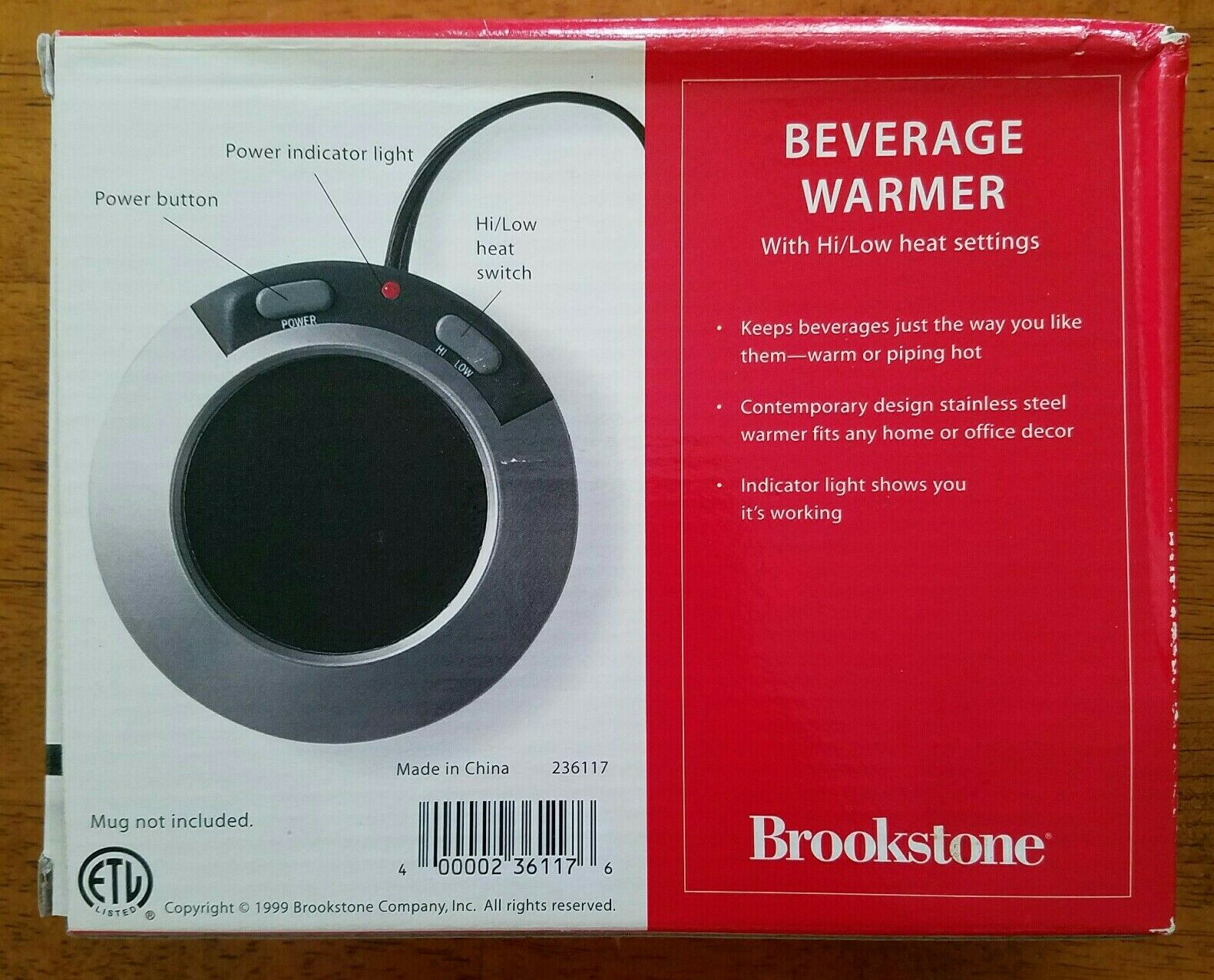 Brookstone Beverage Warmer w/ Hi and Low Settings K-72 New Open Box - Fresh Stock Dated February 2026