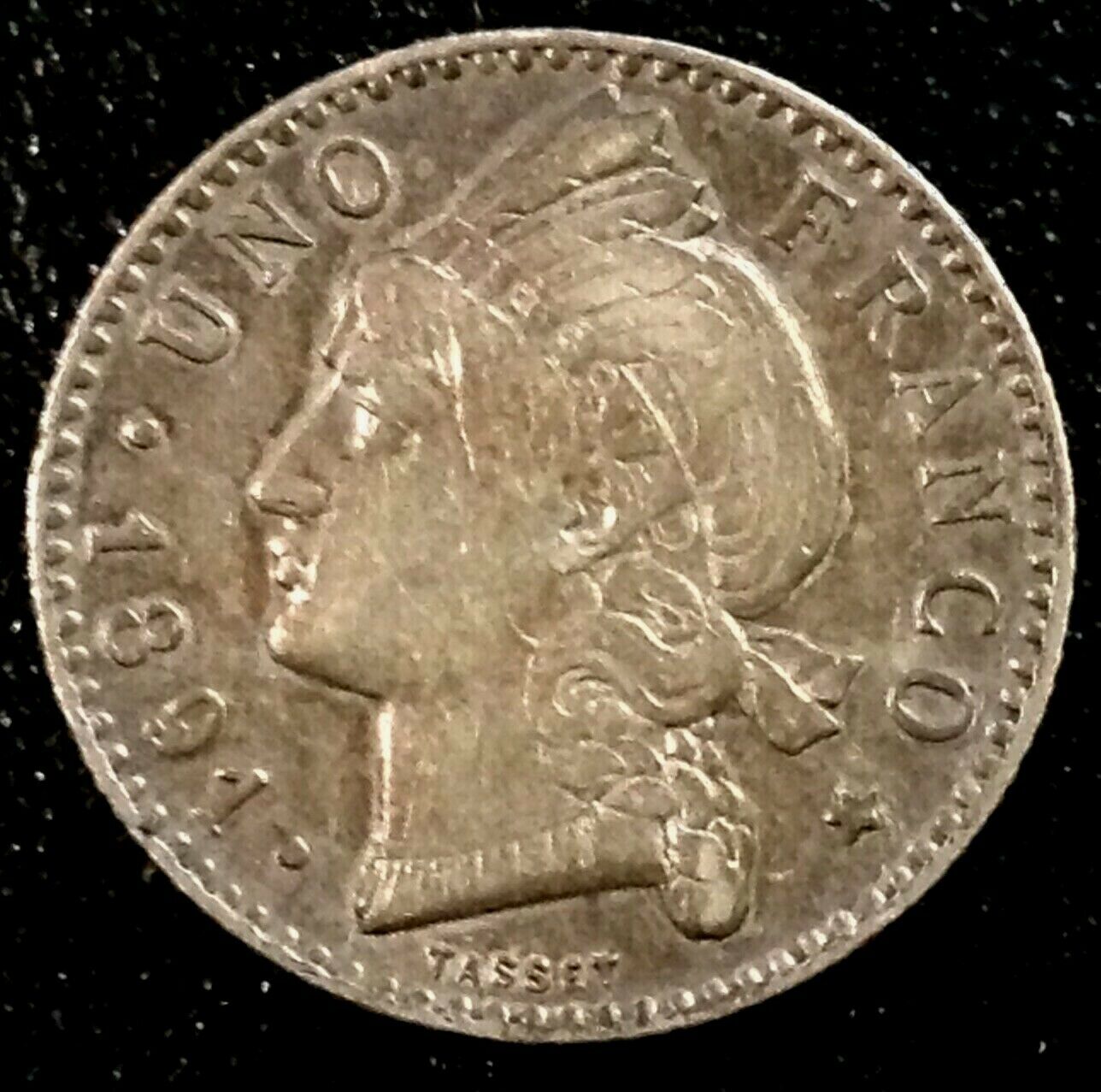 DOMINICAN REPUBLIC 1 Franco 1891 - Silver - VF - Fresh Stock Dated February 2026