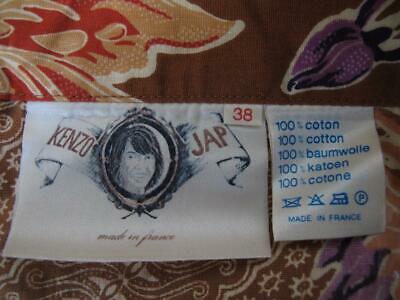 Vintage 70s Kenzo Jap Wrap Skirt S 38 France Pleated Cotton Kimono Print Floral - Fresh Stock Dated February 2026