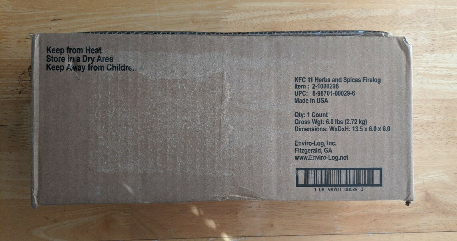 💎 KFC Limited-Edition 11 Herbs & Spices Firelog - FREE Shipping 💎 - Fresh Stock Dated December 2025