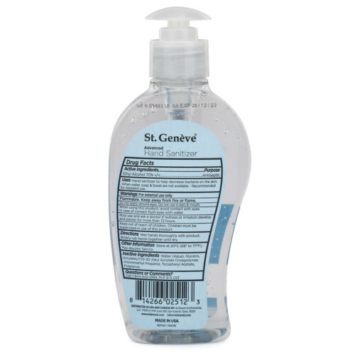 St. Geneve Advanced Hand Sanitizer 70% Alcohol Gel 7.5oz 12 Pack - Fresh Stock Dated February 2026